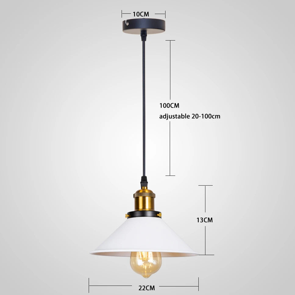 Suspension lumineuse conique minimaliste gris vert jaune bleu rose blanc câble suspendu chambre salon