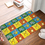 tapis d'entrée pikachu welcome flanelle jaune noir blanc moderne cartoon adhésif