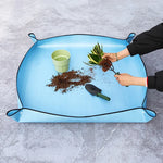 tapis jardinage bleu clair moderne imperméable boucles fourreau plantes outils