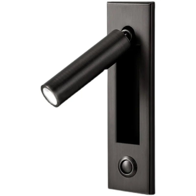 lampes murales modernes interrupteur bouton lisse métallique noir argenté bronze doré minimaliste