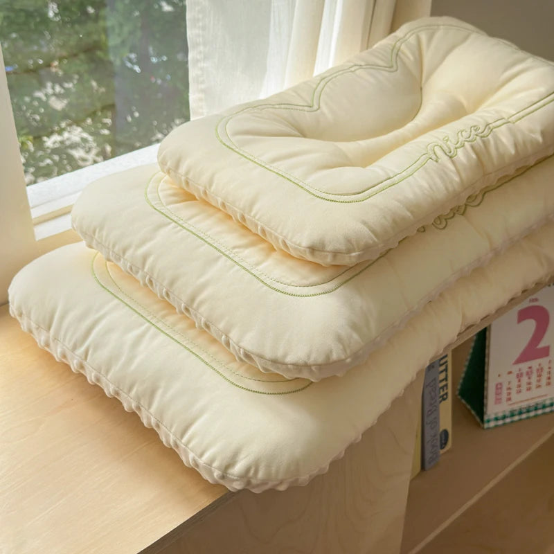 oreiller bas confort coton velours doux double face anti apnée anti ronflement 30x50cm 40x60cm