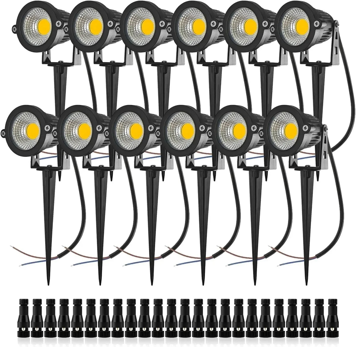 spots paysage led modernes noirs étanches ip65 pack 10w 5w 20 unités 20 vis