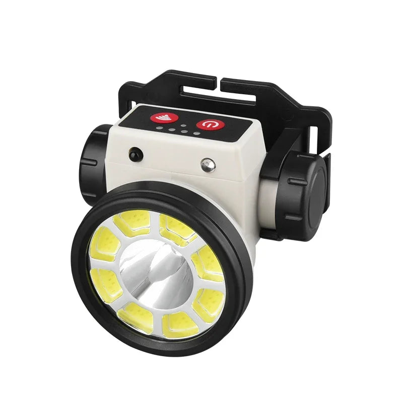 lampe torche rechargeable led haute puissance blanc noir jaune boutons commande clips moderne pratique