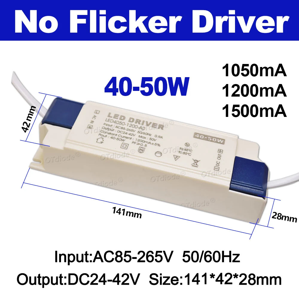 driver led 30w 40w 50w 700ma 1050ma 1200ma 1500ma ac dc moderne
