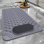 tapis bain antidérapant perforé motifs circulaires beige gris vert moderne