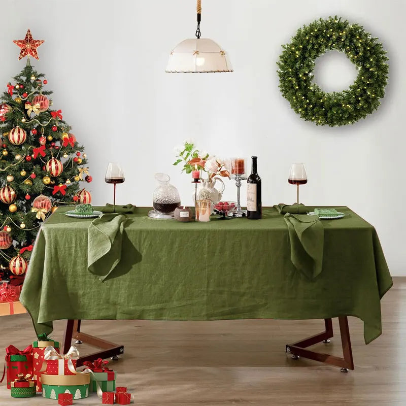 nappe table imperméable polyester usage extérieur mariage fête noël vert olive rouge bordeaux