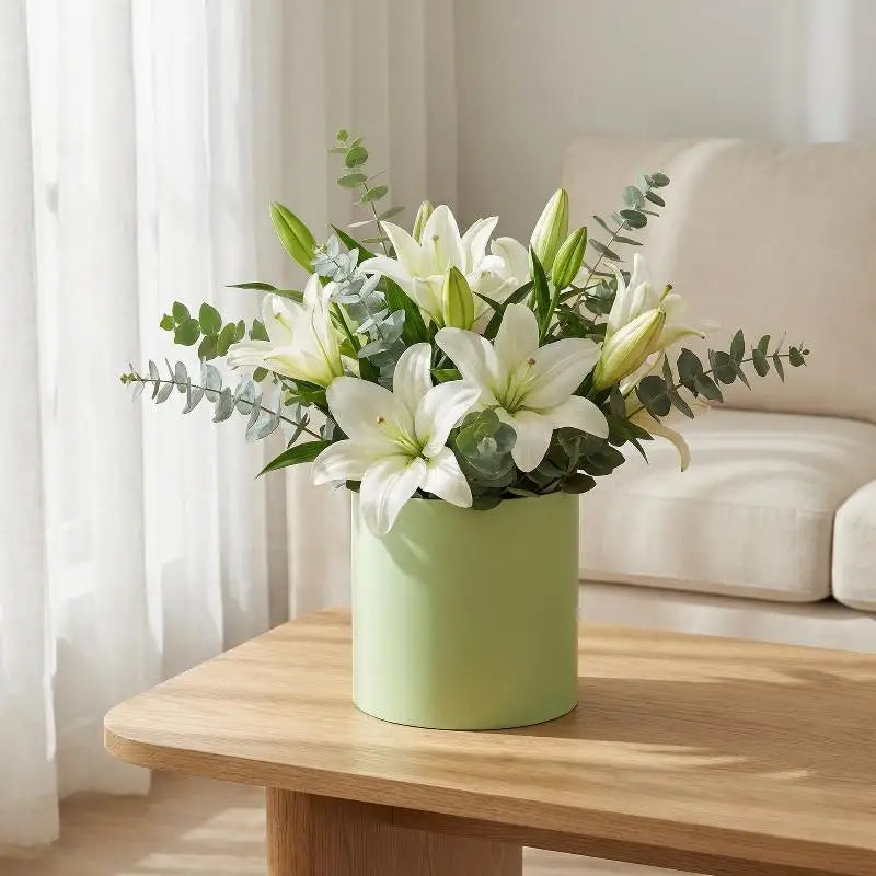 vase moderne vert pastel rose clair acrylique fleurs artificielles élégant mariage décoration table opaque