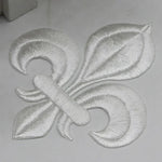dentelle brodée fleur lys or argent polyester appliques patchs coudre broderie ecussons motifs ornements