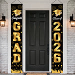 bannières graduation noir doré étoiles confettis caps moderne festives 2026 congratulations proud