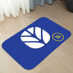 tapis moderne jaune noir bleu blanc logo holland motif floral antidérapant polyestère salon entrée