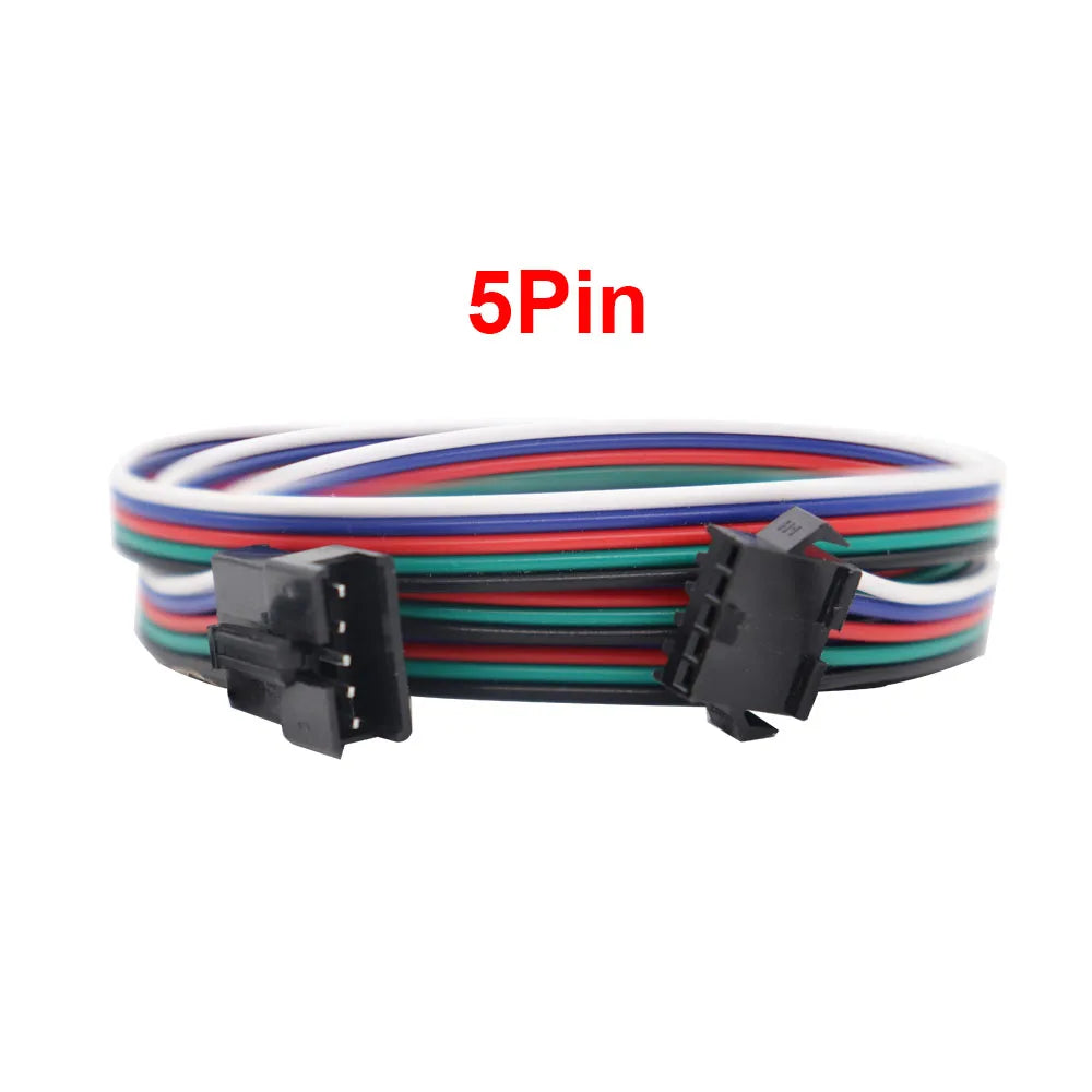 câbles électrique extension 24v led 2pin 3pin 4pin 5pin noir rouge vert bleu