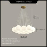 Suspension lumineuse moderne cristal blanc légèrement translucide chaînes métalliques