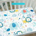 tapis bébé rose bleu zigzag blanc anti urine réutilisable coton moderne doux chambre bébé