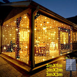 rideau lumineux led solaire multicolore moderne 3mx1m 3mx2m 3mx3m decoration exterieure fete jardin vacances