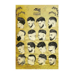 affiche coiffure homme illustrations barber shop noir blanc toile artistique horizontal sans cadre