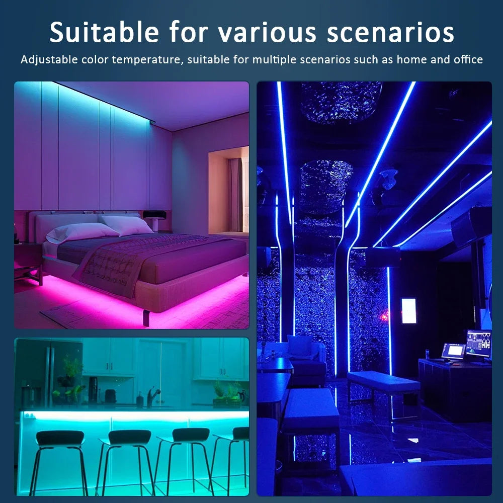 ruban led 24v 5m rgbcct blanc bleu rouge vert jaune violet moderne ligne continue