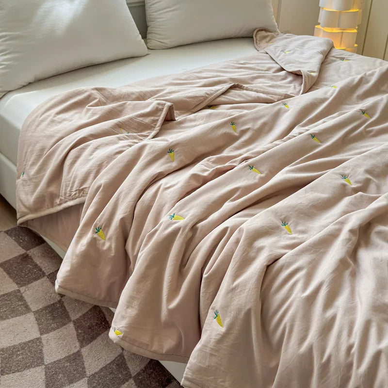 couverture coton fleur bébé lit doux jaune rouge verte simple chambre été rafraîchissante