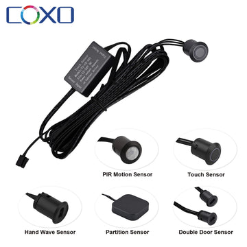 capteurs mouvement lumière noir adhésifs modernes sensor pir touch main partition double porte