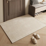 tapis d'accueil beige clair moderne rayures horizontales antidérapant salon entrée maison décoratif polyester