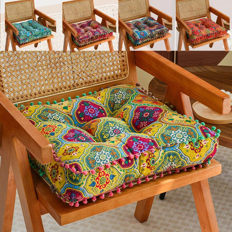 coussin carré patchwork fleurs lavable 40x40cm bébé salon chambre ethnique boho chic