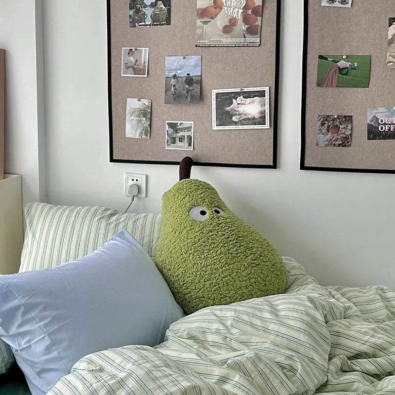 oreiller doux moelleux coussin peluche vert olive contemporain mignon décoration literie chambre fille