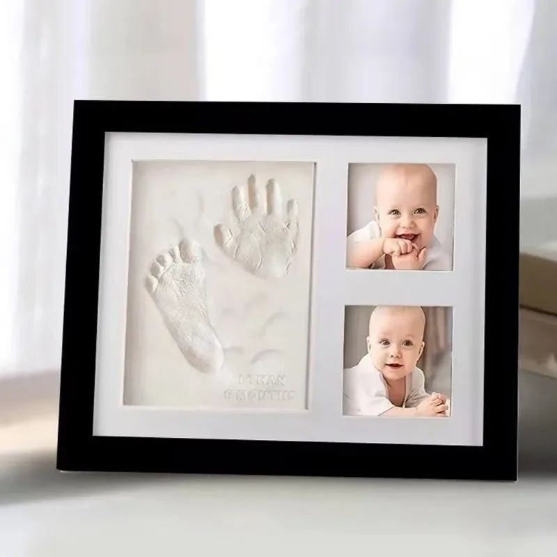Cadre photo multi photos empreintes main patte noir blanc décoratif sentimental familial