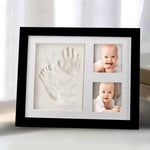 Cadre photo multi photos empreintes main patte noir blanc décoratif sentimental familial