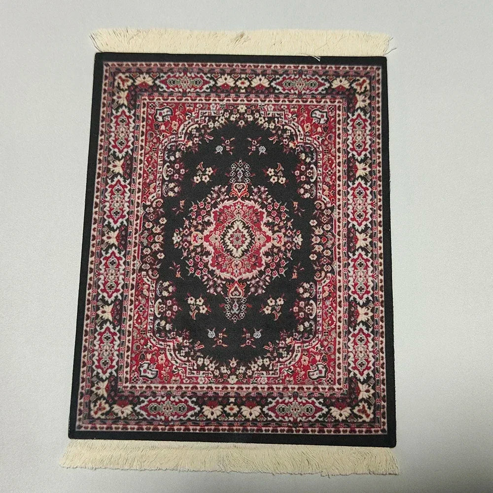 tapis souris motif fleurs persan classique caoutchouc antidérapant informatique bleu
