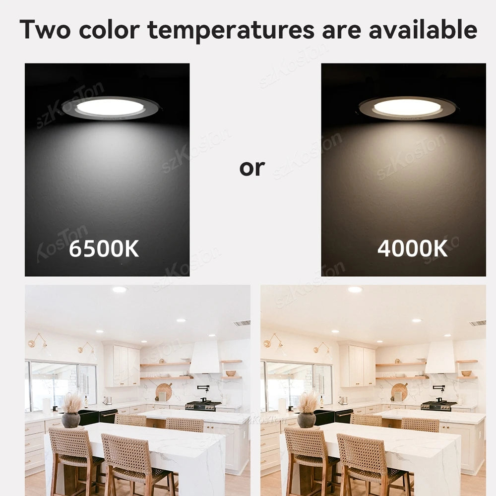éclairage led downlight spot 12w 20w blanc moderne clips opaques 95mm 185mm