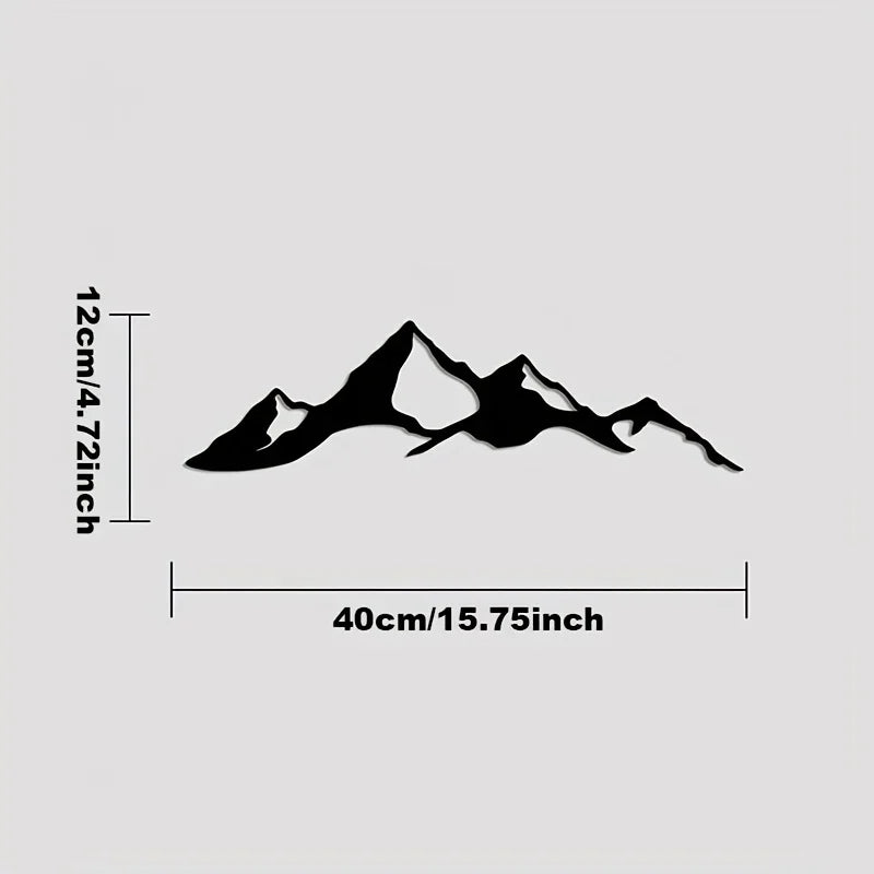 sticker mural silhouette montagnes minimaliste noir intérieur décoration murale moderne élégant fixations invisibles