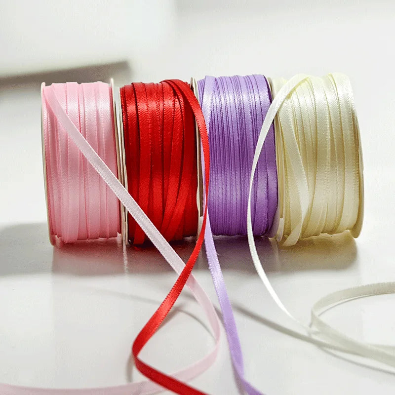 rubans satinés unis 45 yards polyester largeur 3mm décoration noel nœuds diy élégants rose
