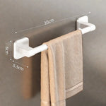 porte serviettes mural aluminium argenté lisse moderne adhésif salle bain simple robuste 30cm 40cm