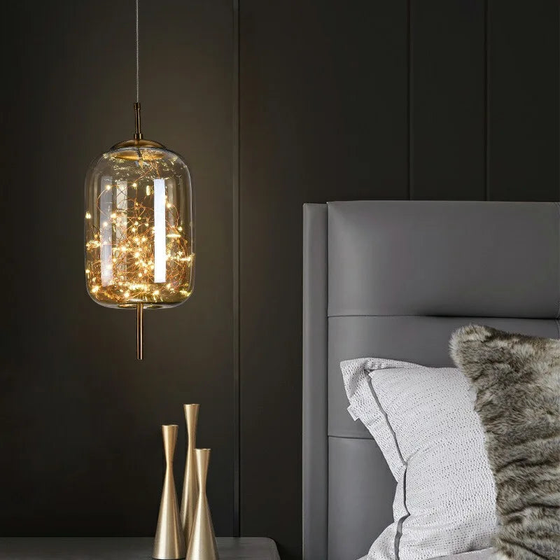 Suspension lumineuse moderne or noir filaments brillants élégante câble suspendu chambre salon