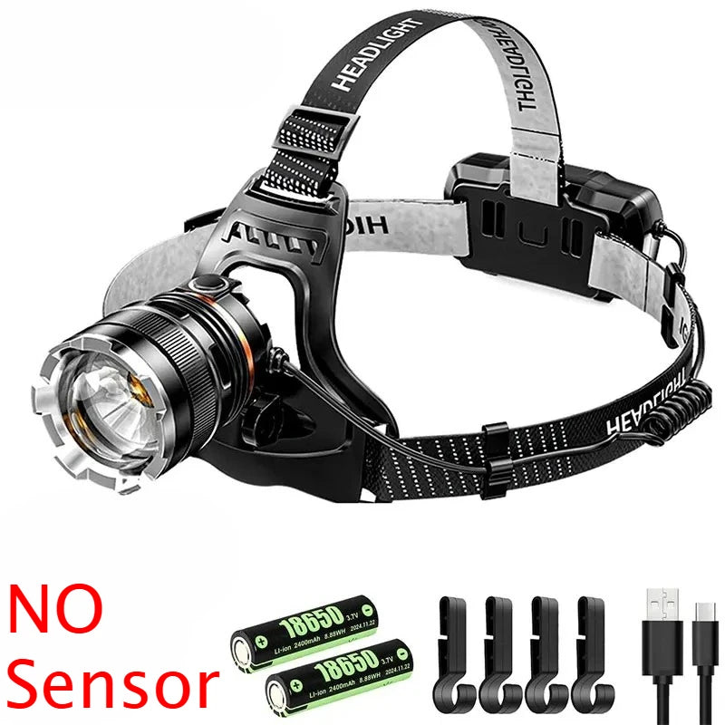 lampe frontale led rechargeable noire ajustable plein air 1000lm étanche modes luminosité différents certifications