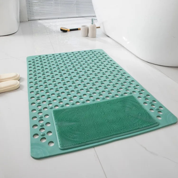 tapis bain antidérapant perforé moderne vert rose bleu clair blanc suction cup pvc respectueux