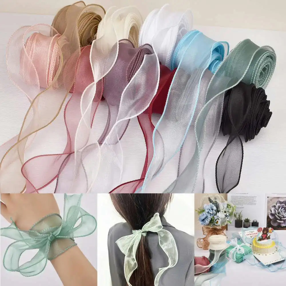 ruban organza translucide emballage cadeau décoration mariage couture accessoire cheveux coiffure élégant
