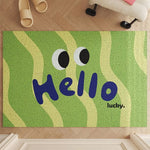 tapis moderne violet vert rose yeux ondulés antidérapant résistant adhésif protecteur imperméable