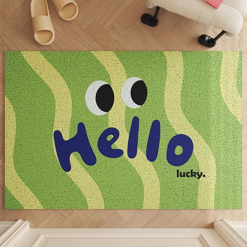 tapis moderne violet vert rose yeux ondulés antidérapant résistant adhésif protecteur imperméable