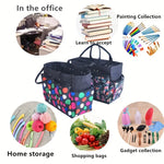 sac polyestertoi multicompartiments motifscolorés poisfloral noirvert blanc rangementjardinage fournituresoffice portablepratique