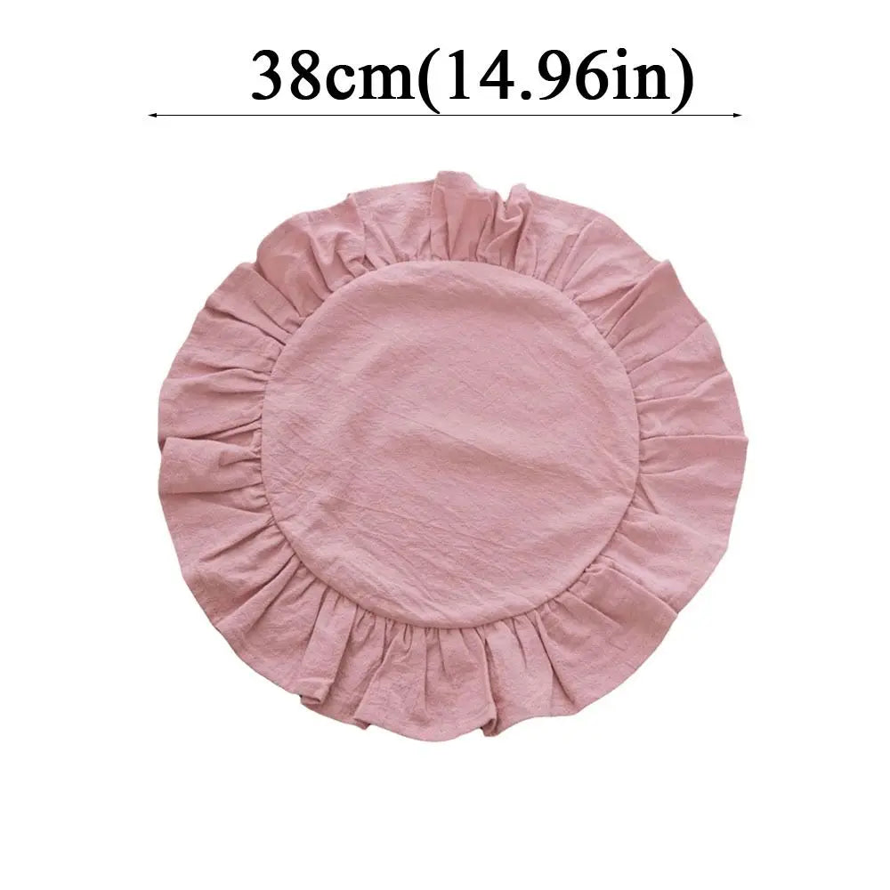 serviettes table volantes rose vert bleu clair beige décoratives maison mariage rustic