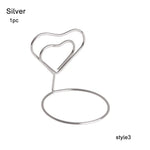 pinces papier cœur diamant moderne or rose argenté métal décoratif cartes notes support