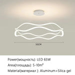 suspension lumineuse contemporaine blanc doré ondulée moderne fixée chaînes lumière chambre salon