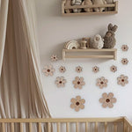 décoration murale bois fleurs modernes adhésives grandes moyennes petites beige clair simple