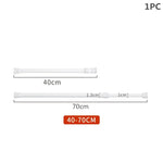 rideau douche extensible métal blanc moderne clips tige suspension réglable 30 55 60 cm