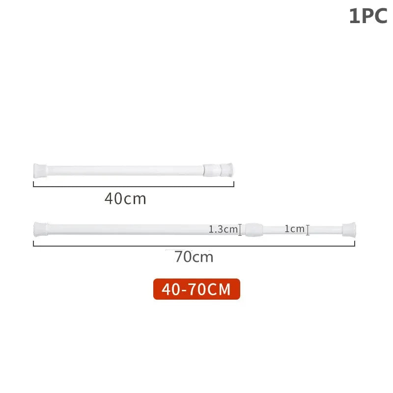 rideau douche extensible métal blanc moderne clips tige suspension réglable 30 55 60 cm