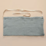 sac rangement lit bébé coton coeurs dorés gris simple double poche fixation ruban
