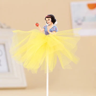 décoration gâteau princesse disney cupcake toppers clips fête anniversaire fille motif point doré blanc