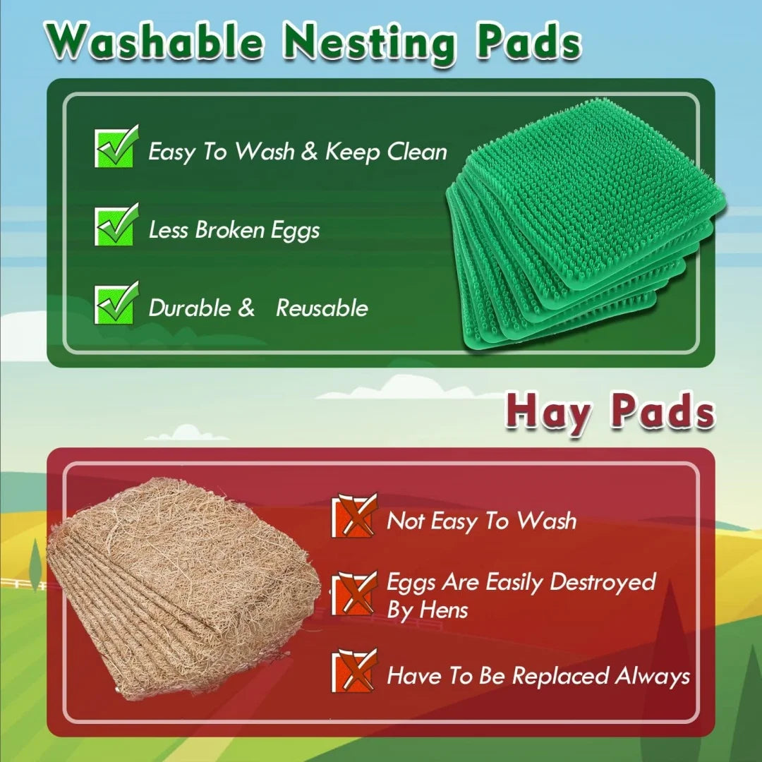 tapis nidification poules coussin oeufs mat plastique vert jaune gris noir