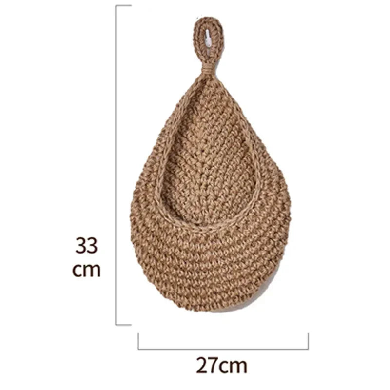 paniers suspendus marron clair tissés main rustiques métalliques respectueux l'environnement utilisation multiple