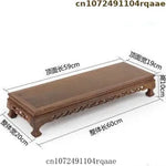 support bois sculpté table basse vase plantes traditionnel asiatique trépied